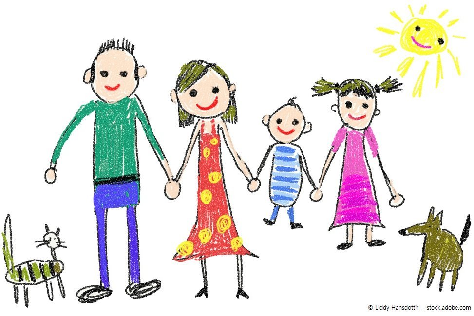 Kinderzeichnung Familie